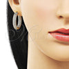 Argolla Huggie 02.283.0140.26 Oro Laminado, con Micro Pave Blanca, Pulido, Tono Dorado