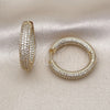 Argolla Huggie 02.283.0140.26 Oro Laminado, con Micro Pave Blanca, Pulido, Tono Dorado