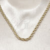 Gargantilla Basica 04.213.0206.18 Oro Laminado, Diseño de Rope, Pulido, Tono Dorado (06 MM Thickness, 18 Inches Length)