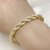 Pulsera Básica 04.213.0334.08 Oro Laminado, Diseño de Rope, Pulido, Tono Dorado (08 MM Thickness, 8 Inches Length)