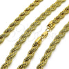 Gargantilla Basica 04.213.0334.24 Oro Laminado, Diseño de Rope, Pulido, Tono Dorado (08 MM Thickness, 24 Inches Length)