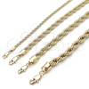 Gargantilla Basica 04.213.0334.24 Oro Laminado, Diseño de Rope, Pulido, Tono Dorado (08 MM Thickness, 24 Inches Length)