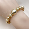 Pulsera Elegante 03.213.0281.07 Oro Laminado, Diseño de Bead Expandible y Bola, Mate, Tono Dorado (10 MM Thickness, 7 Inches Length)