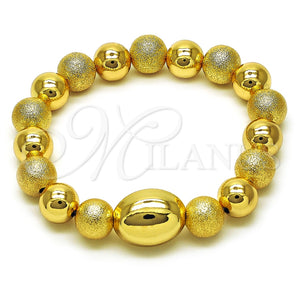 Pulsera Elegante 03.213.0281.07 Oro Laminado, Diseño de Bead Expandible y Bola, Mate, Tono Dorado (10 MM Thickness, 7 Inches Length)
