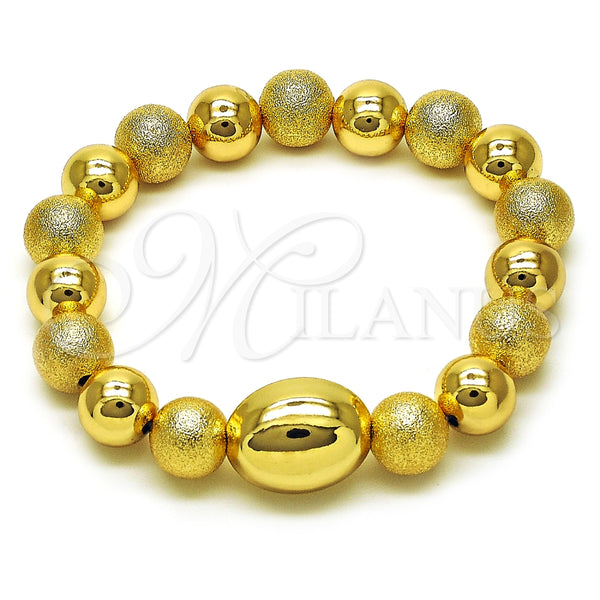 Pulsera Elegante 03.213.0281.07 Oro Laminado, Diseño de Bead Expandible y Bola, Mate, Tono Dorado (10 MM Thickness, 7 Inches Length)