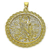 Dije Religioso 05.213.0149 Oro Laminado, Diseño de Guadalupe y San Judas, Diamantado, Tono Dorado