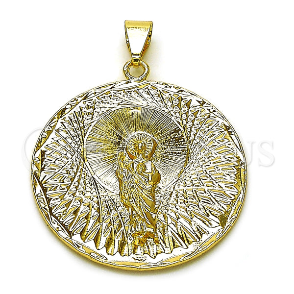 Dije Religioso 05.213.0150 Oro Laminado, Diseño de San Judas, Diamantado, Tono Dorado