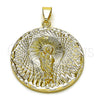 Dije Religioso 05.213.0150 Oro Laminado, Diseño de San Judas, Diamantado, Tono Dorado