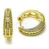 Argolla Huggie 02.210.0846.25 Oro Laminado, Diseño de Cluster, con Blanca Zirconia Cubica and Blanca Micro Pave, Pulido, Tono Dorado