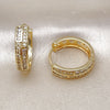 Argolla Huggie 02.210.0848.22 Oro Laminado, con Blanca Zirconia Cubica, Pulido, Tono Dorado