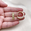 Argolla Huggie 02.210.0852.23 Oro Laminado, con Blanca Zirconia Cubica and Blanca Micro Pave, Pulido, Tono Dorado