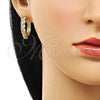 Argolla Huggie 02.210.0854.25 Oro Laminado, con Blanca Zirconia Cubica and Blanca Micro Pave, Pulido, Tono Dorado