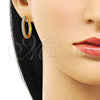 Argolla Huggie 02.210.0857.23 Oro Laminado, con Blanca Zirconia Cubica, Pulido, Tono Dorado