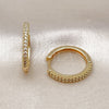 Argolla Huggie 02.210.0857.23 Oro Laminado, con Blanca Zirconia Cubica, Pulido, Tono Dorado