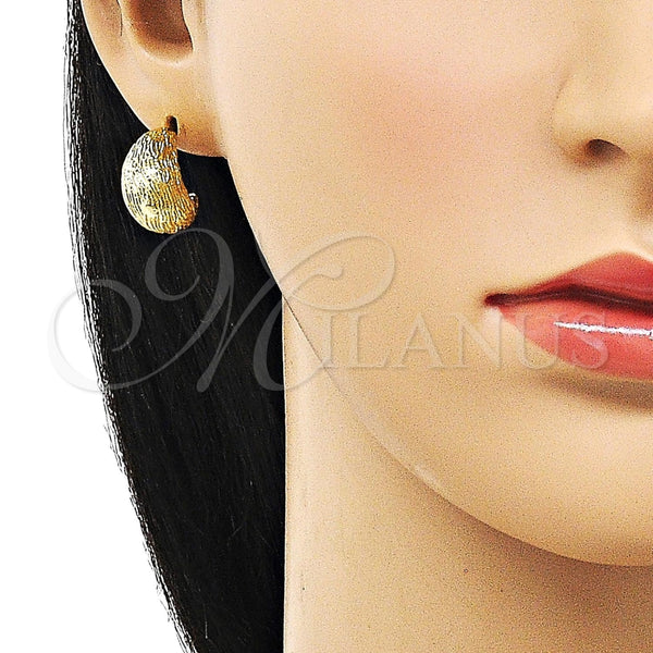 Arete Dormilona 02.260.0024 Oro Laminado, Diamantado, Tono Dorado