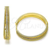 Argolla Huggie 02.204.0005.35 Oro Laminado, Diseño de Torcido, con Blanca Micro Pave, Pulido, Tono Dorado