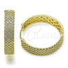 Argolla Huggie 02.204.0006.33 Oro Laminado, Diseño de File, con Blanca Micro Pave, Pulido, Tono Dorado