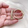Argolla Huggie 02.204.0011.40 Oro Laminado, con Blanca Cristal, Pulido, Tono Dorado
