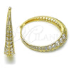 Argolla Huggie 02.204.0011.40 Oro Laminado, con Blanca Cristal, Pulido, Tono Dorado