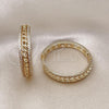 Argolla Huggie 02.204.0013.35 Oro Laminado, Diseño de Miami Cubana, con Blanca Micro Pave, Pulido, Tono Dorado