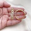 Argolla Huggie 02.204.0016.35 Oro Laminado, con Blanca Micro Pave, Pulido, Tono Dorado