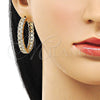 Argolla Huggie 02.204.0017.40 Oro Laminado, con Blanca Zirconia Cubica, Pulido, Tono Dorado
