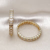 Argolla Huggie 02.204.0017.40 Oro Laminado, con Blanca Zirconia Cubica, Pulido, Tono Dorado