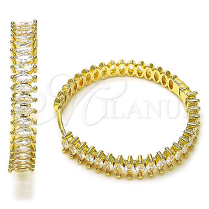 Argolla Huggie 02.204.0018.38 Oro Laminado, con Blanca Zirconia Cubica, Pulido, Tono Dorado