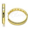 Argolla Huggie 02.204.0020.38 Oro Laminado, con Blanca Micro Pave, Pulido, Tono Dorado