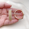 Argolla Huggie 02.204.0021.35 Oro Laminado, con Blanca Zirconia Cubica, Pulido, Tono Dorado