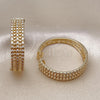 Argolla Huggie 02.204.0021.35 Oro Laminado, con Blanca Zirconia Cubica, Pulido, Tono Dorado