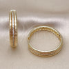 Argolla Huggie 02.204.0022.35 Oro Laminado, Diseño de Torcido, con Blanca Micro Pave, Pulido, Tono Dorado
