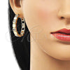 Argolla Huggie 02.204.0023.35 Oro Laminado, con Blanca Zirconia Cubica, Pulido, Tono Dorado