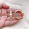 Argolla Huggie 02.204.0023.35 Oro Laminado, con Blanca Zirconia Cubica, Pulido, Tono Dorado