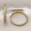 Argolla Huggie 02.204.0024.38 Oro Laminado, con Blanca Zirconia Cubica, Pulido, Tono Dorado