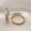 Argolla Huggie 02.204.0025.38 Oro Laminado, Diseño de Corazón, con Blanca Micro Pave, Pulido, Tono Dorado