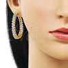 Argolla Huggie 02.204.0027.40 Oro Laminado, con Blanca Zirconia Cubica, Pulido, Tono Dorado