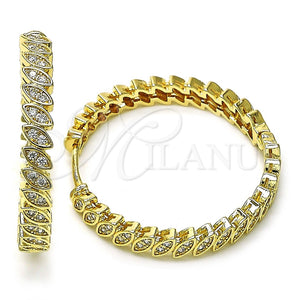 Argolla Huggie 02.204.0027.40 Oro Laminado, con Blanca Zirconia Cubica, Pulido, Tono Dorado