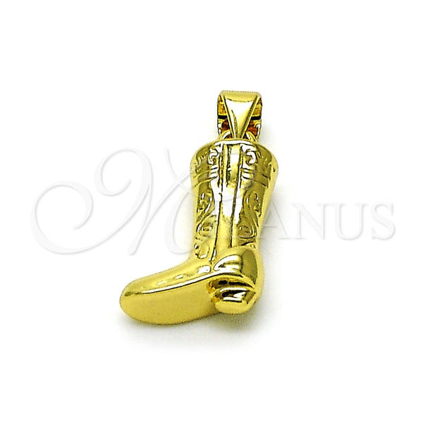 Dije Elegante 05.341.0097 Oro Laminado, Diseño de Zapato, Pulido, Tono Dorado