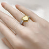 Anillo Multi Piedra 01.341.0154 Oro Laminado, Diseño de Corazón, con Blanca Zirconia Cubica, Pulido, Dos Tonos (One size fits all)
