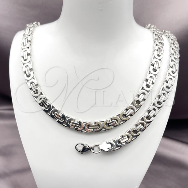Collar y Pulsera 06.116.0057.1.22 Acero Inoxidable, Pulido, Tono Plateado