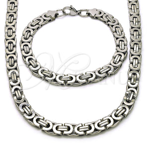 Collar y Pulsera 06.116.0057.1.22 Acero Inoxidable, Pulido, Tono Plateado