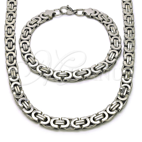 Collar y Pulsera 06.116.0057.1.22 Acero Inoxidable, Pulido, Tono Plateado