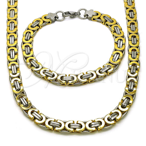 Collar y Pulsera 06.116.0057.2.22 Acero Inoxidable, Pulido, Dos Tonos