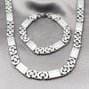 Collar y Pulsera 06.363.0032.1.22 Acero Inoxidable, Diseño de Infinito, Pulido, Tono Plateado