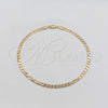 Tobillera Básica 03.419.0003.10 Oro Laminado, Diseño de Cubana, Pulido, Tono Dorado (Grosor 04 MM, 10 Pulgadas de Largo)