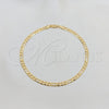 Tobillera Básica 03.419.0006.10 Oro Laminado, Diseño de Pave Figaro, Diamantado, Tono Dorado (Grosor 04 MM, 10 Pulgadas de Largo)