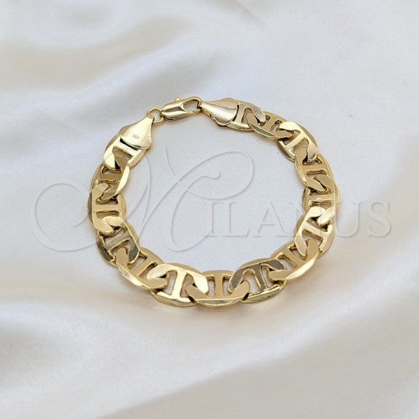 Pulsera Básica 03.419.0008.09 Oro Laminado, Diseño de Mariner, Pulido, Tono Dorado (13 MM Thickness, 9 Inches Length)