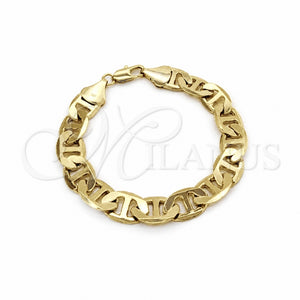 Pulsera Básica 03.419.0008.09 Oro Laminado, Diseño de Mariner, Pulido, Tono Dorado (13 MM Thickness, 9 Inches Length)
