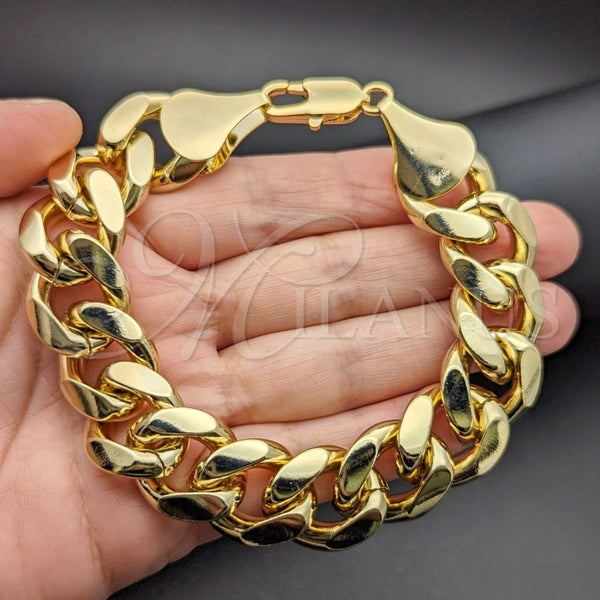 Pulsera Básica 03.419.0010.09 Oro Laminado, Pulido, Tono Dorado (18 MM Thickness, 9 Inches Length)